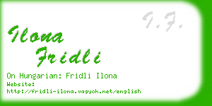 ilona fridli business card